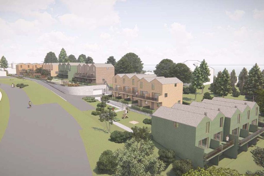Utbygging på Strømmen: Her planlegges 28 rekkehus – 21. august er frist for innspill. Nå kan du si din mening om planen for nye rekkehus på Stalsberg. Illustrasjon: CRUX Arkitektur på vegne av Stalsbergstien AS.