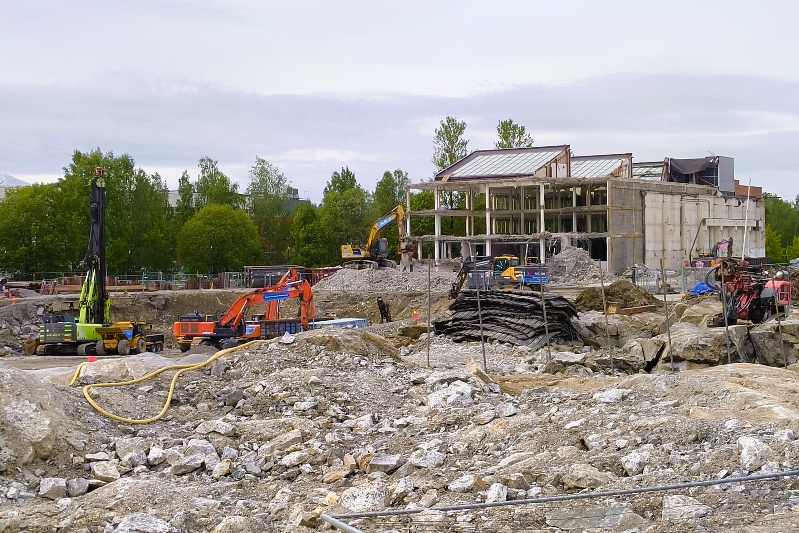 Strømmen Verksted-tomta. Grave- og rivearbeid i 2026. Foto: Vårt Strømmen, www. vartstrommen.no