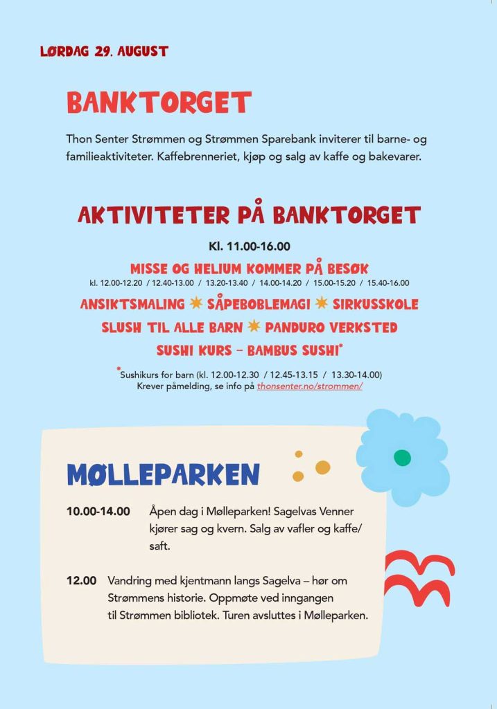 Strømmen Vel: Program for Strømmenfestivalen ("Sagelvafestivalen") 2026. Illustrasjon: Fra festivalprogrammet.