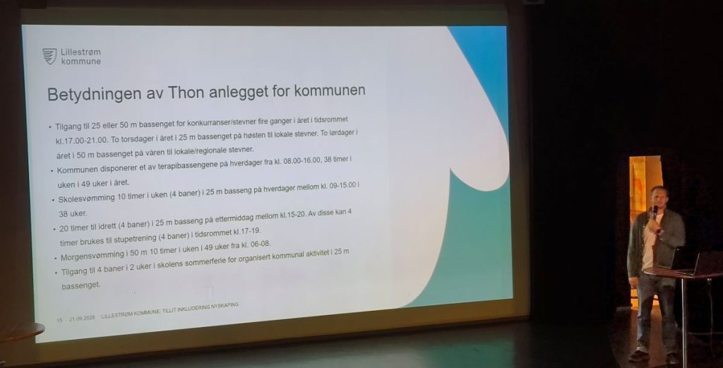 Strømmen Rotaryklubb: Møte på Folkets Hus om Strømmen badeland, med representanter fra Thon Gruppen, Lillestrøm kommune og Idrettsrådet. Foto: Vårt Strømmen, www.vartstrommen.no